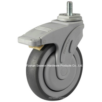 Screw with Brake Type Plastic Medical TPR Caster